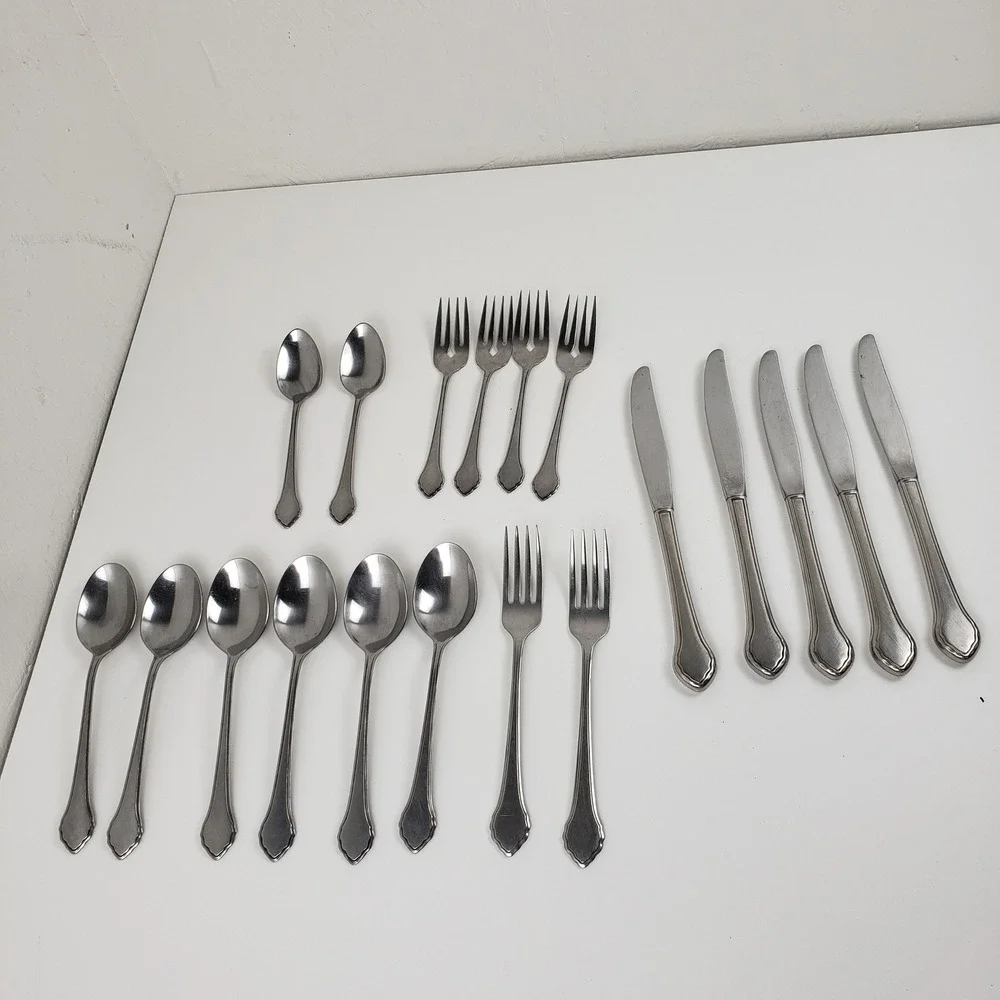 Wm A‎ Rogers Oneida Summer Mist Autumn Glow Stainless Flatware Set 19 Pieces